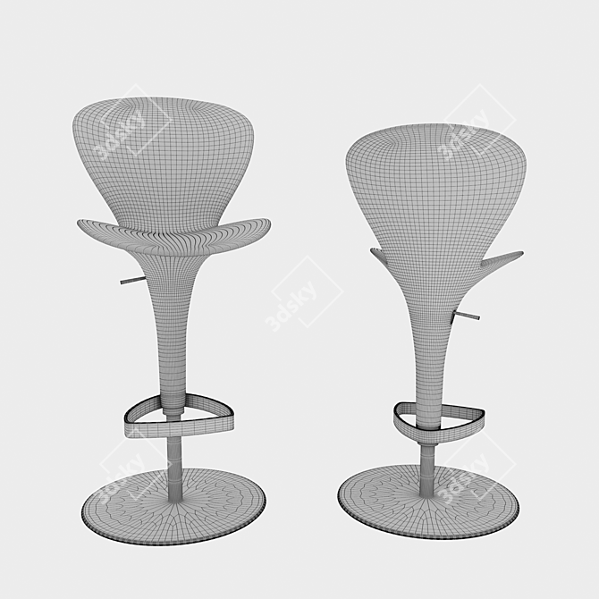 Sleek and Stylish Oslo Stool 3D model image 4