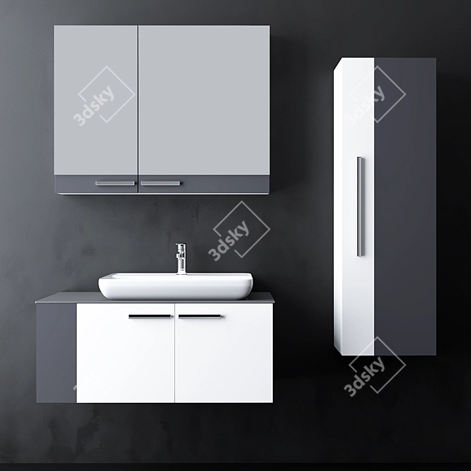 Contemporary Bath Vanity | No. 044 3D model image 2