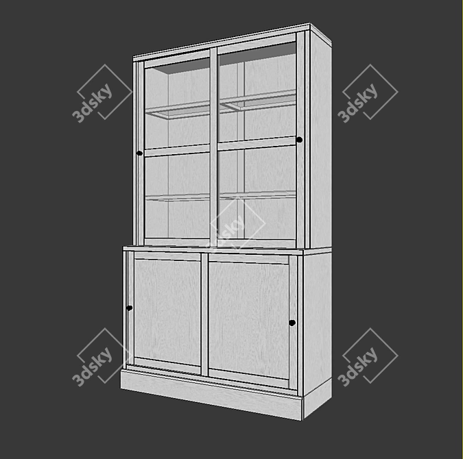 HAVSTA Sliding Door Combination - Gray (121x47x212 cm) 3D model image 2