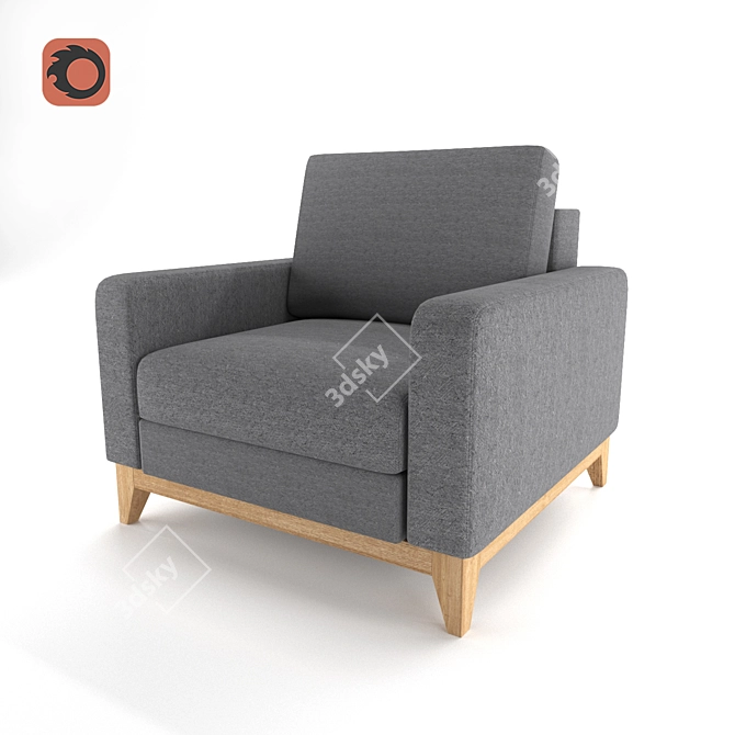 Modern.Gray.Armchair.Milano.Gryton 3D model image 1