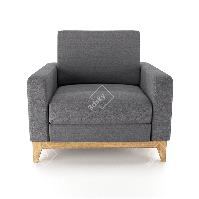 Modern.Gray.Armchair.Milano.Gryton 3D model image 2