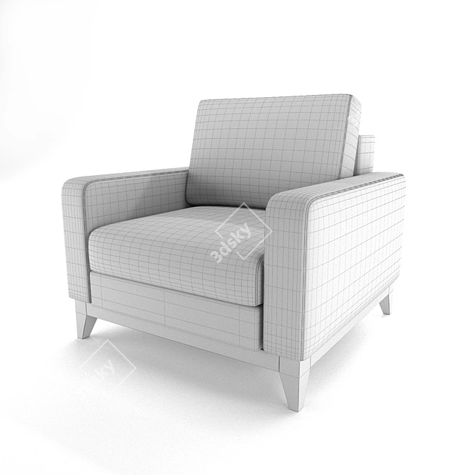 Modern.Gray.Armchair.Milano.Gryton 3D model image 3