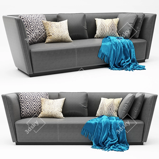 Sleek Comfort: Modern Sofa Set 3D model image 2