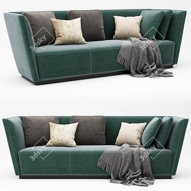 Sleek Comfort: Modern Sofa Set 3D model image 3