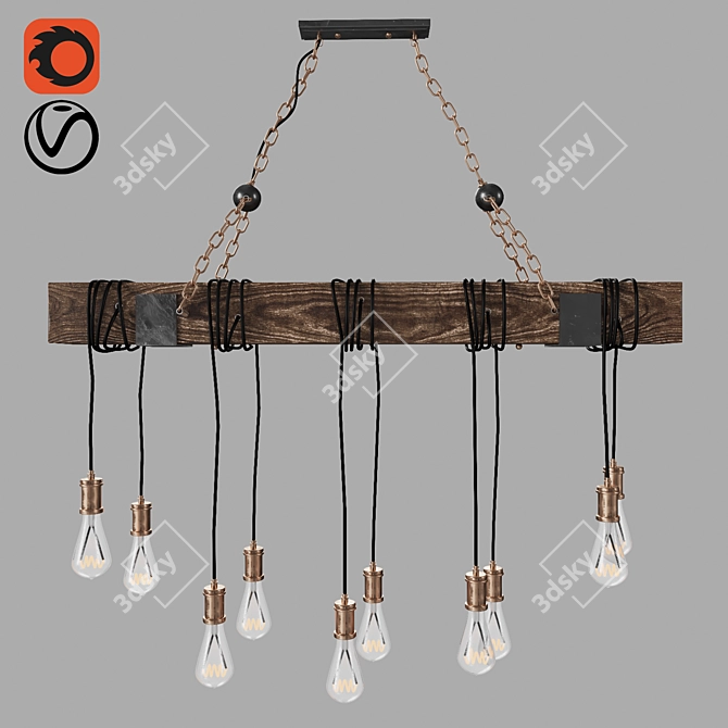 Modern Adjustable Ceiling Light 3D model image 1