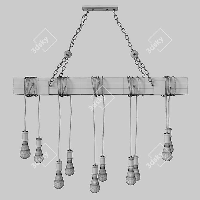 Modern Adjustable Ceiling Light 3D model image 2