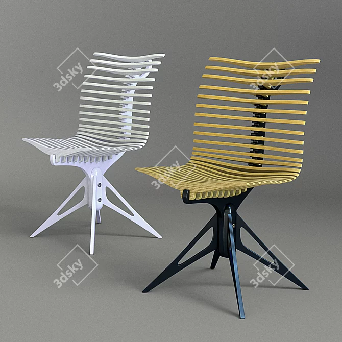 Elegant Skeleton Designer Chair 3D model image 2