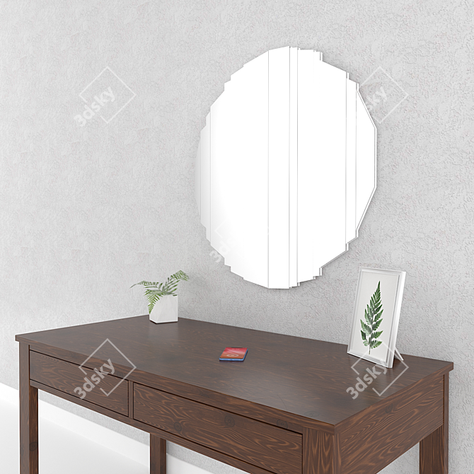 Elegant Mirror and Table Set 3D model image 2