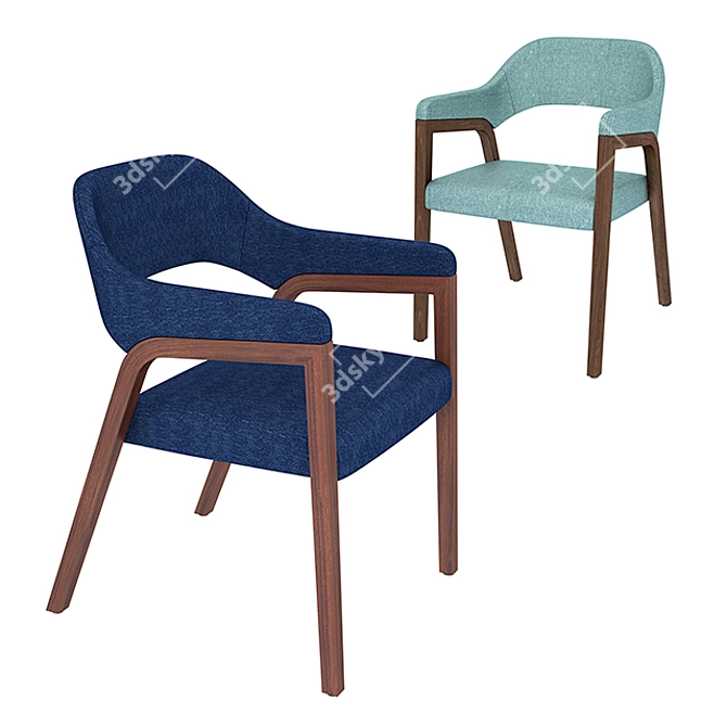 Modern Olive Chair: Stylish & Functional 3D model image 1