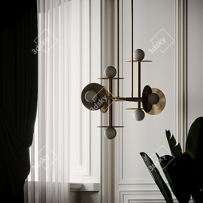 Modern Elegance: Nodes 8 Light Linear Suspension 3D model image 5