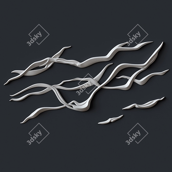 Sleek Wall Decor: Modifiable Design 3D model image 1