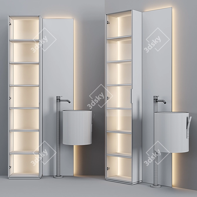 Strato Glass Cabinet & Giro Sink 3D model image 4