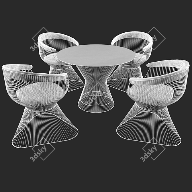 Modern Collins Dining Table Set 3D model image 3