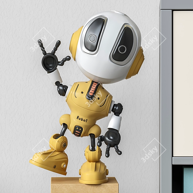Robot-themed Kids Furniture and Toy Set 3D model image 4