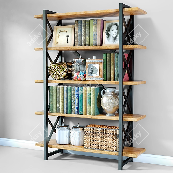 DecorShelf: Modern Open Cabinet 3D model image 1