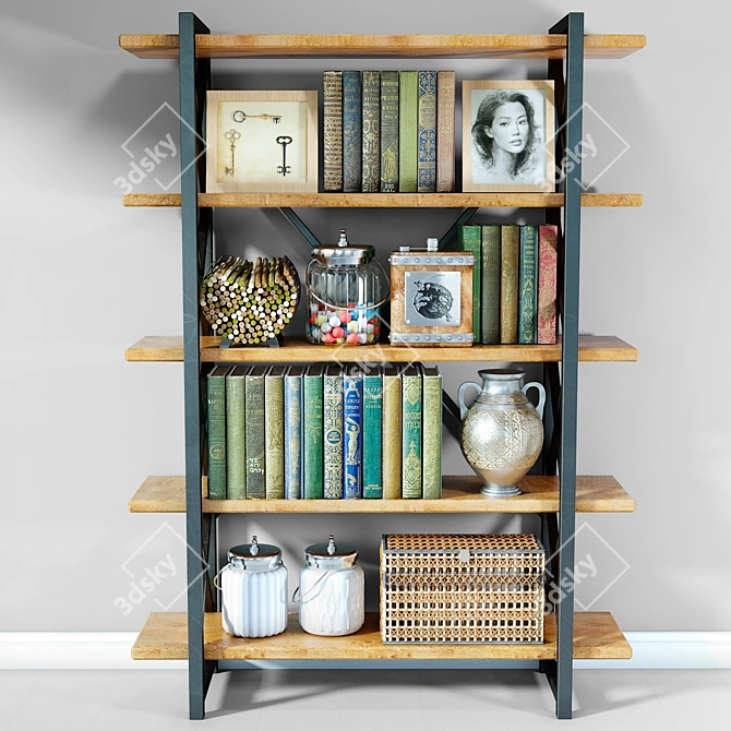 DecorShelf: Modern Open Cabinet 3D model image 2