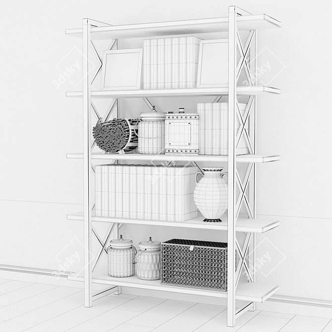 DecorShelf: Modern Open Cabinet 3D model image 3