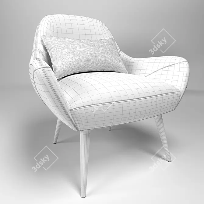 Luxe Lule Accent Armchair: Stylish and Comfortable 3D model image 5