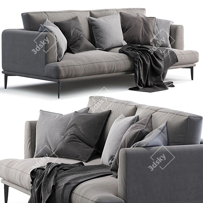 Luxurious Modern Alexis Sofa 3D model image 2