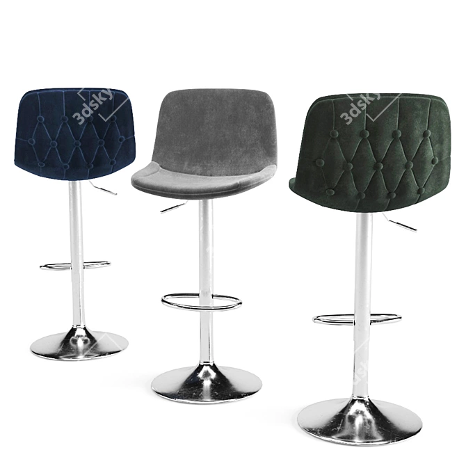 Sleek Velvet Scoop Stool: Enhance Realism 3D model image 1