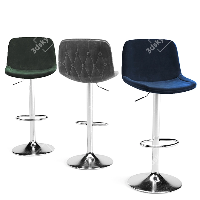 Sleek Velvet Scoop Stool: Enhance Realism 3D model image 2