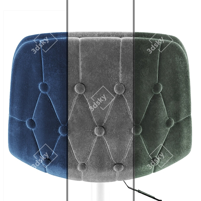 Sleek Velvet Scoop Stool: Enhance Realism 3D model image 3