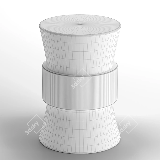 Elegant Grey and Gold Round Table 3D model image 2