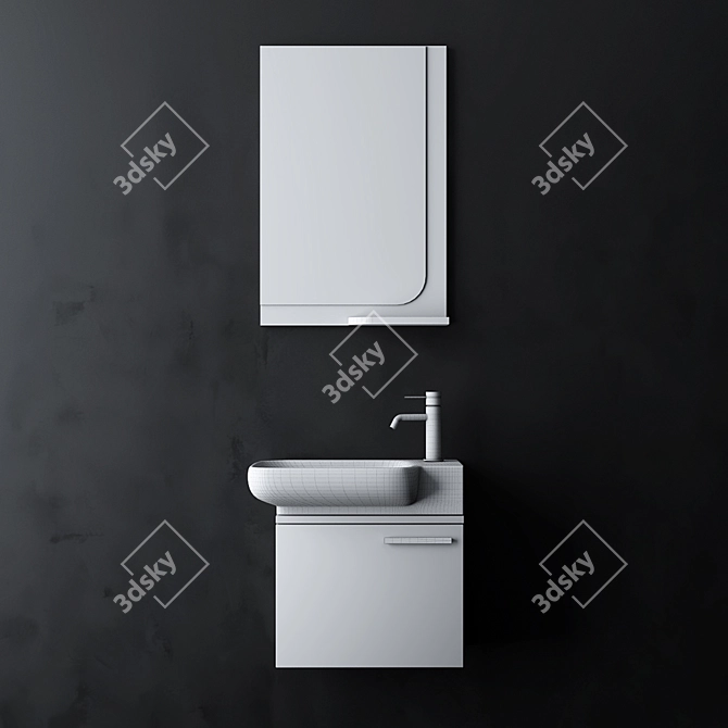 Modern Bathroom Cabinet Set 3D model image 2