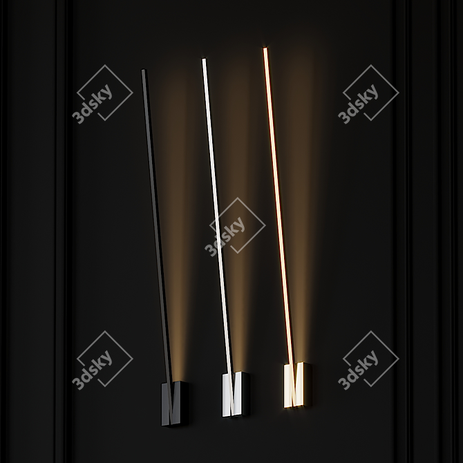 Sleek Lever LED Wall Sconce 3D model image 2