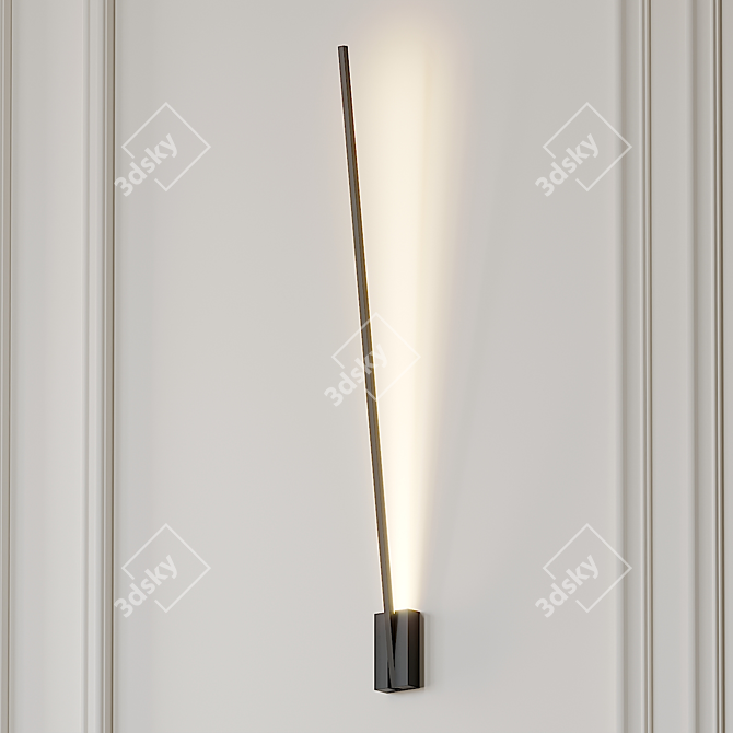 Sleek Lever LED Wall Sconce 3D model image 3