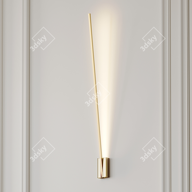 Sleek Lever LED Wall Sconce 3D model image 4