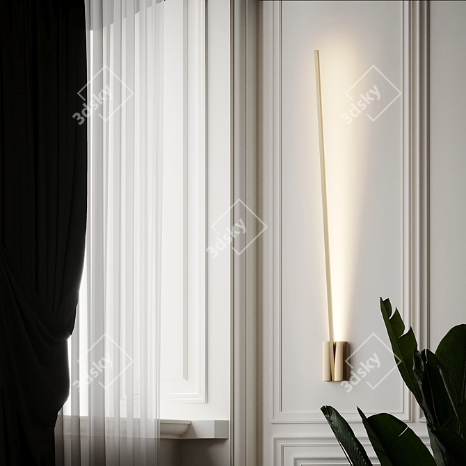 Sleek Lever LED Wall Sconce 3D model image 5