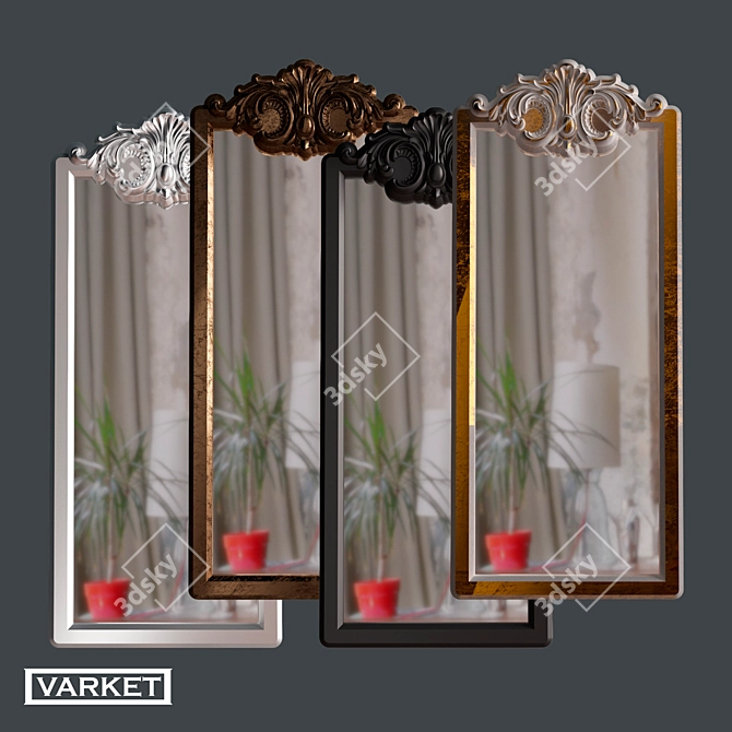 Corona№12 Wall Mirror: Elegant Interior Design 3D model image 4