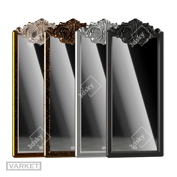 Corona№12 Wall Mirror: Elegant Interior Design 3D model image 7