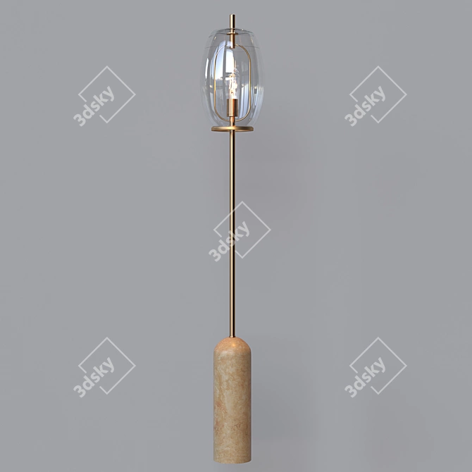 Elegant Glass Floor Lamp - CB2 3D model image 1