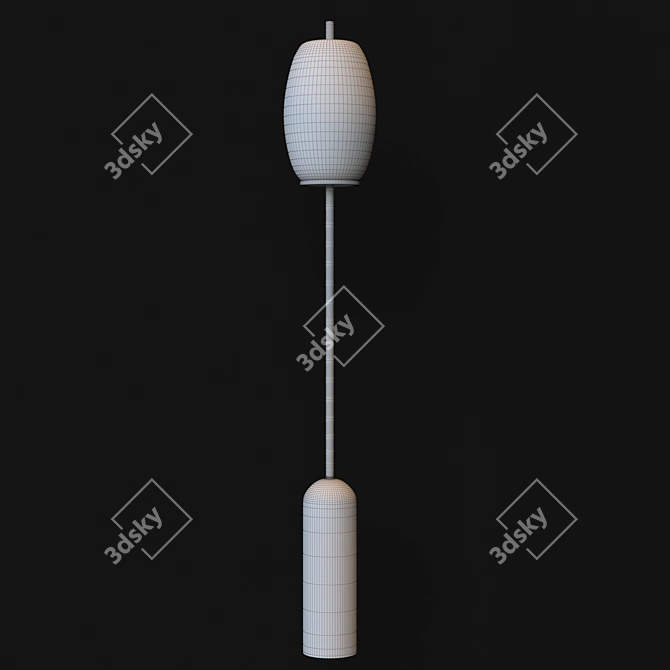 Elegant Glass Floor Lamp - CB2 3D model image 2