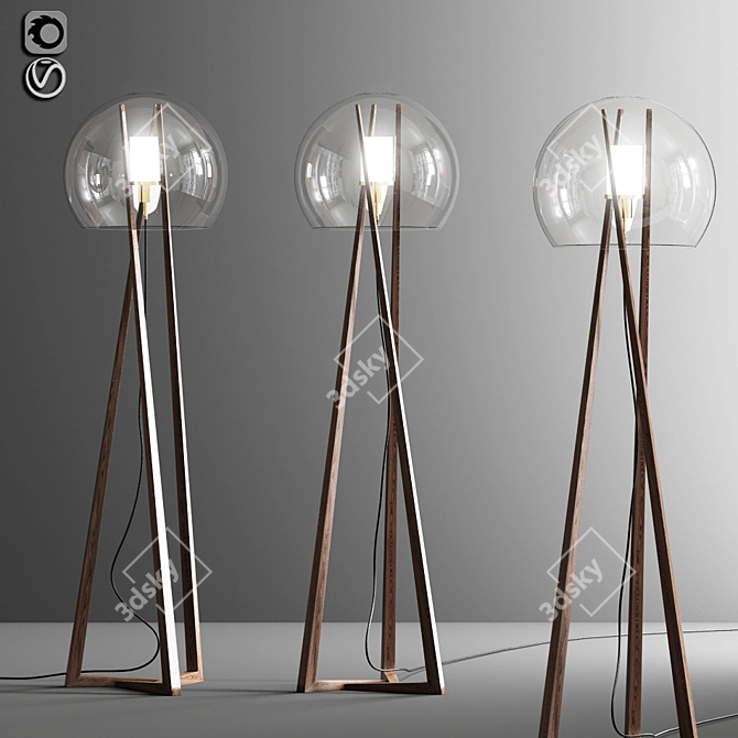 Sleek Floor Lamp: Modern & Versatile 3D model image 3