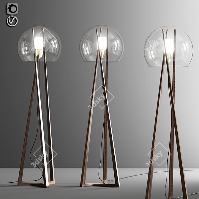 Sleek Floor Lamp: Modern & Versatile 3D model image 5