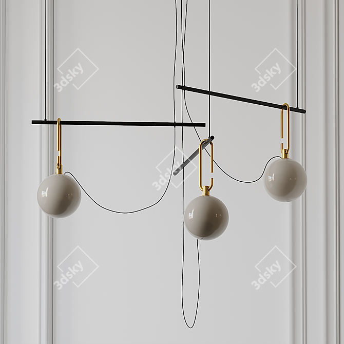 Sophisticated NH S3 Suspension Lamp by Neri & Hu 3D model image 1