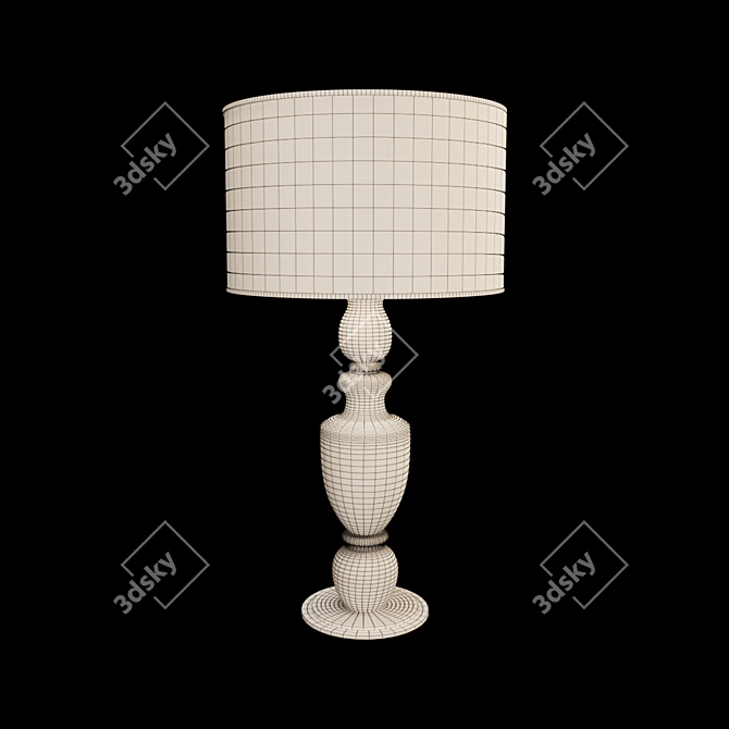 Elegant Wood and Glass Table Lamp 3D model image 2