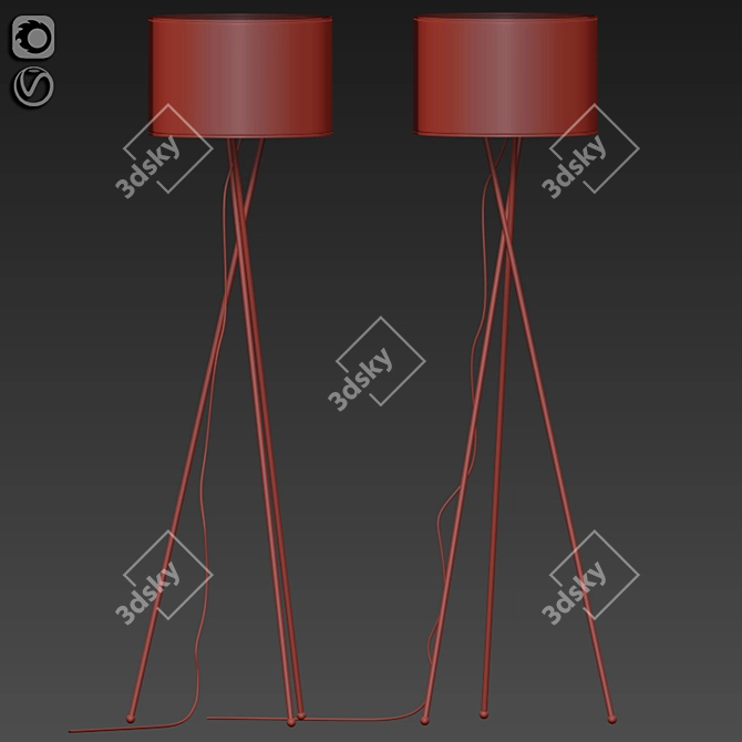 Elegant Clara Tripod Lamp 3D model image 2