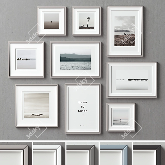 Modern Multi-Colored Picture Frames 3D model image 3