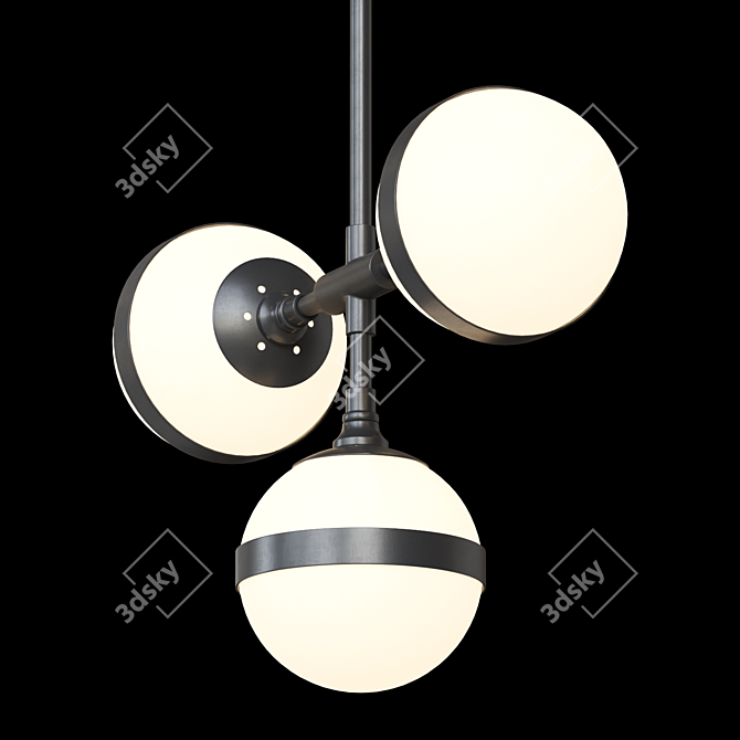 Elegant Glass Sphere Lamp 3D model image 2