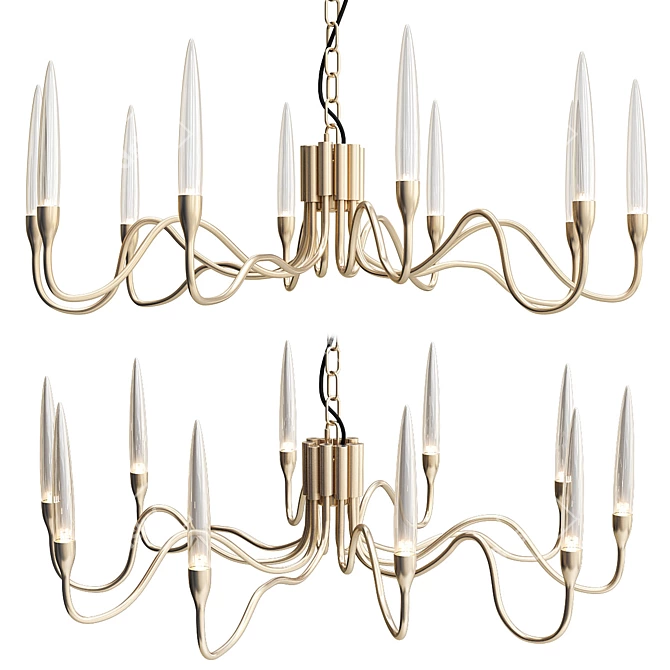 Pezzo Mancante 3 Round Chandelier 3D model image 1