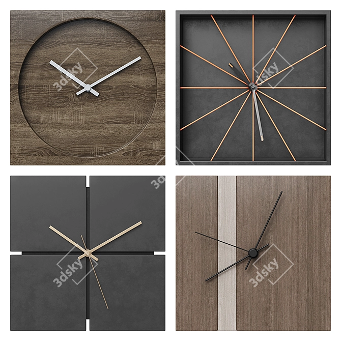 Modern Wall Clock: Sleek Design 3D model image 1