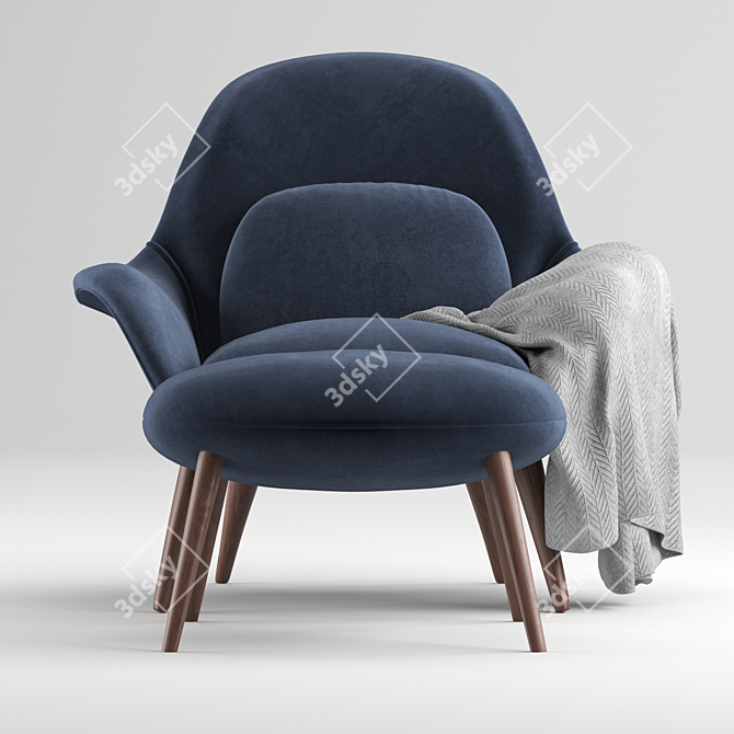 Danish Elegance: Fredericia Swoon Lounge 3D model image 2