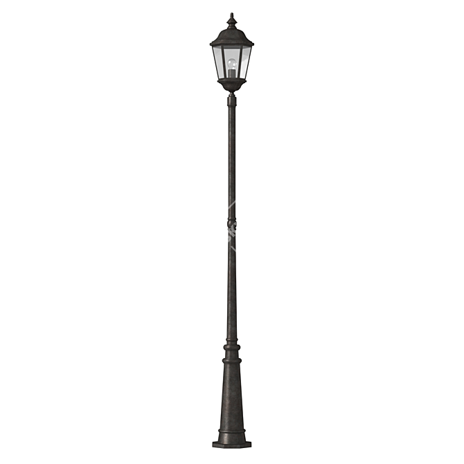 Elegant Forged Street Lamp 3D model image 1