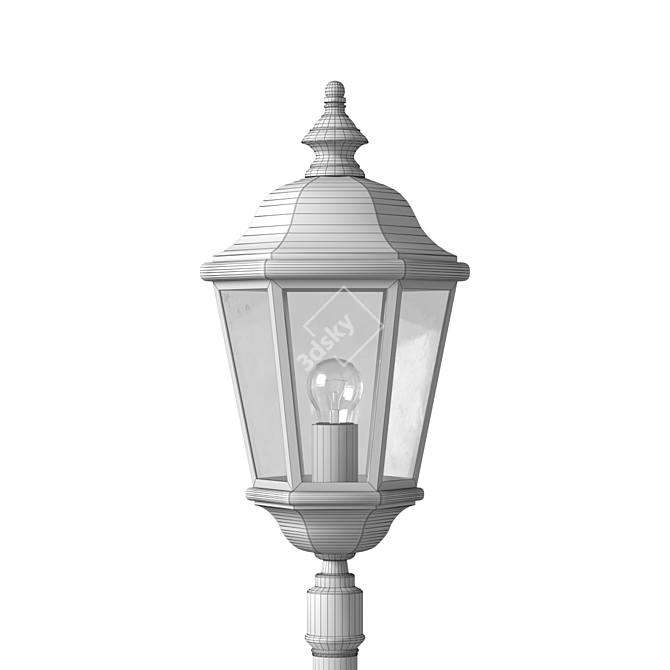 Elegant Forged Street Lamp 3D model image 3