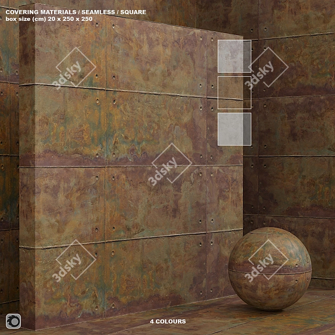 Seamless Plaster Rust Concrete Set 3D model image 1