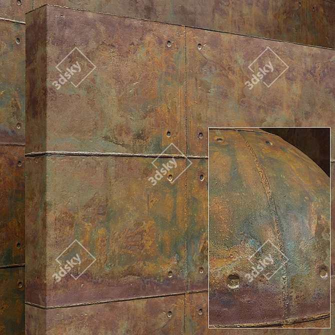 Seamless Plaster Rust Concrete Set 3D model image 2